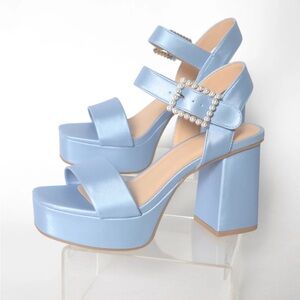 Elegant Blue Platform Heels